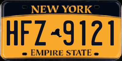 NY license plate HFZ9121
