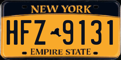 NY license plate HFZ9131