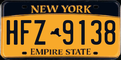 NY license plate HFZ9138