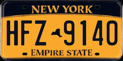 NY license plate HFZ9140