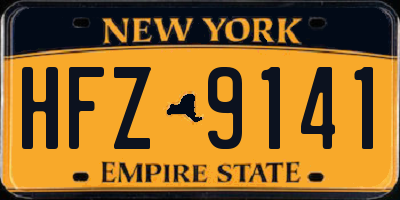 NY license plate HFZ9141