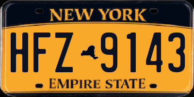NY license plate HFZ9143