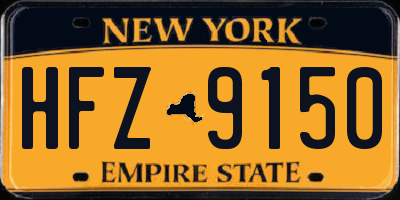 NY license plate HFZ9150