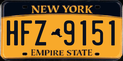 NY license plate HFZ9151