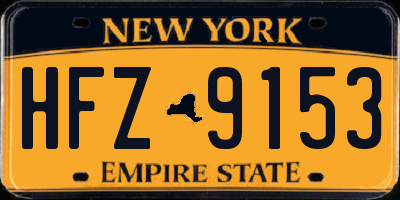 NY license plate HFZ9153