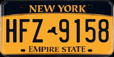 NY license plate HFZ9158