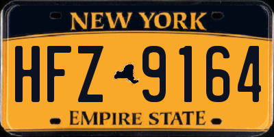 NY license plate HFZ9164