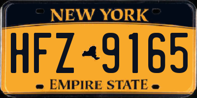 NY license plate HFZ9165