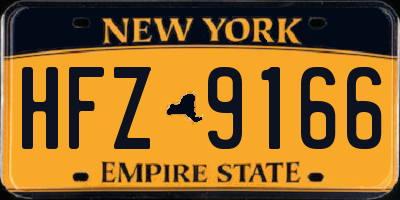 NY license plate HFZ9166