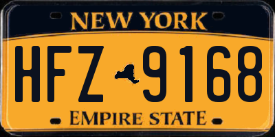 NY license plate HFZ9168