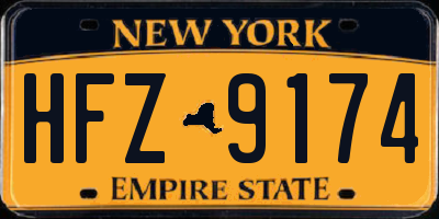 NY license plate HFZ9174