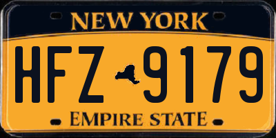 NY license plate HFZ9179