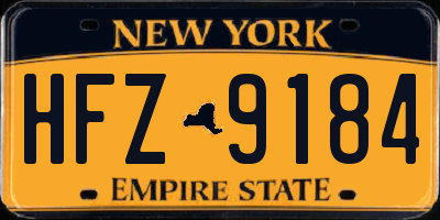 NY license plate HFZ9184