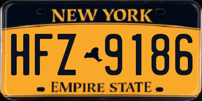 NY license plate HFZ9186