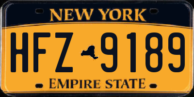 NY license plate HFZ9189