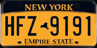 NY license plate HFZ9191