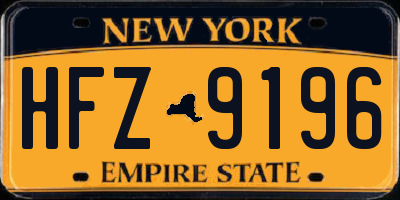 NY license plate HFZ9196