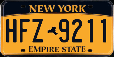NY license plate HFZ9211
