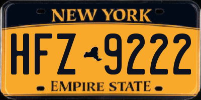 NY license plate HFZ9222