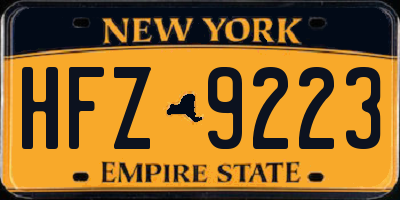 NY license plate HFZ9223