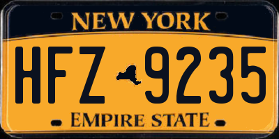 NY license plate HFZ9235