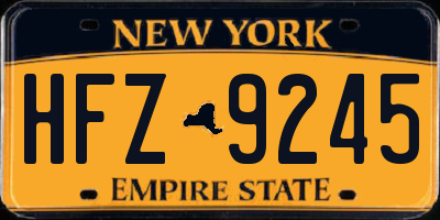 NY license plate HFZ9245