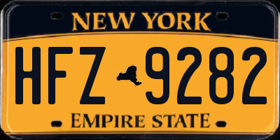 NY license plate HFZ9282