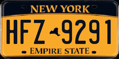 NY license plate HFZ9291