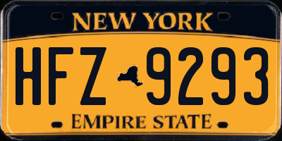 NY license plate HFZ9293