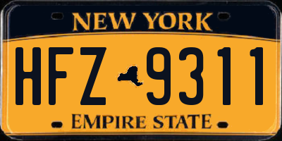 NY license plate HFZ9311