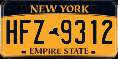 NY license plate HFZ9312