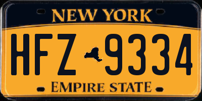 NY license plate HFZ9334