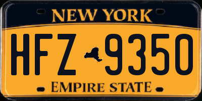 NY license plate HFZ9350