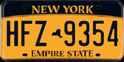 NY license plate HFZ9354