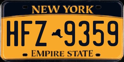 NY license plate HFZ9359