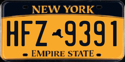 NY license plate HFZ9391