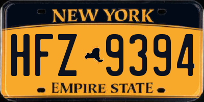 NY license plate HFZ9394