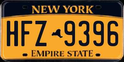 NY license plate HFZ9396