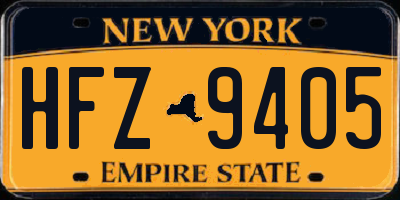 NY license plate HFZ9405