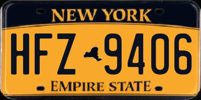 NY license plate HFZ9406