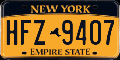 NY license plate HFZ9407