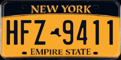 NY license plate HFZ9411