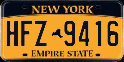 NY license plate HFZ9416