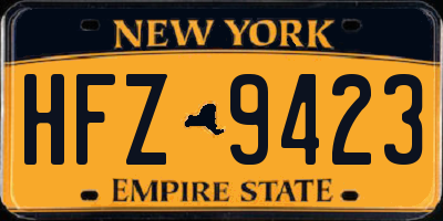 NY license plate HFZ9423