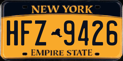 NY license plate HFZ9426