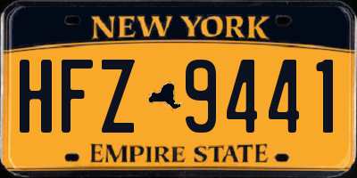 NY license plate HFZ9441