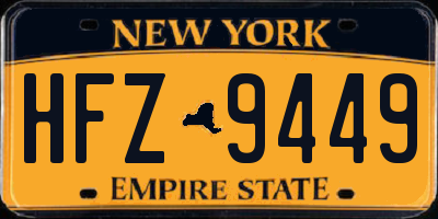 NY license plate HFZ9449
