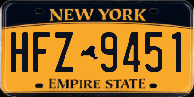 NY license plate HFZ9451