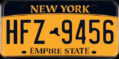 NY license plate HFZ9456