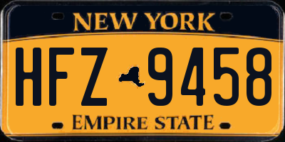 NY license plate HFZ9458